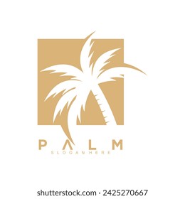 Resort and beach palm logo design with premium concept