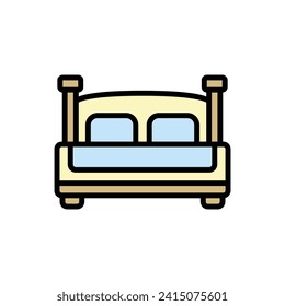 Resort Bed Icon Vector Illustration