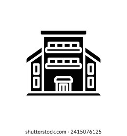Resort Building Filled Icon Vector Illustration