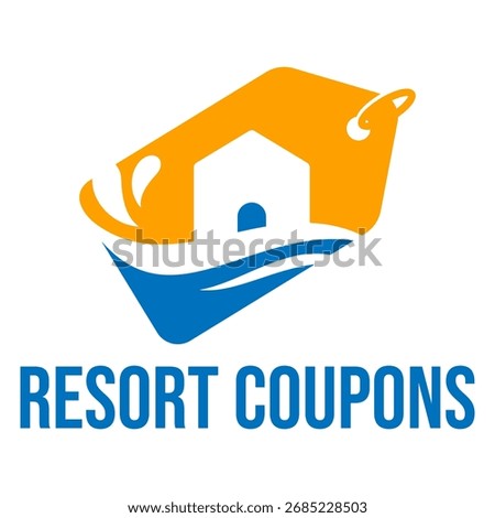 resort coupons flat minimalist logo design