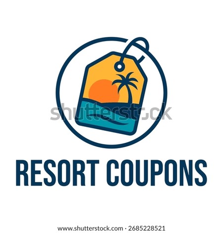 resort coupons flat minimalist logo design