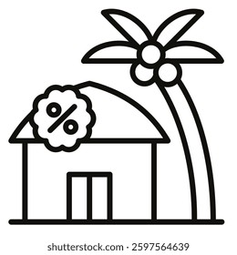 Resort Discounts icon line vector illustration
