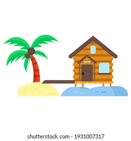 Resort-Flachsymbol der Vektorgrafik