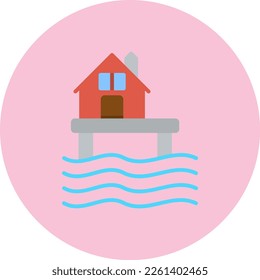 Diseño de iconos de vector plano de Resort