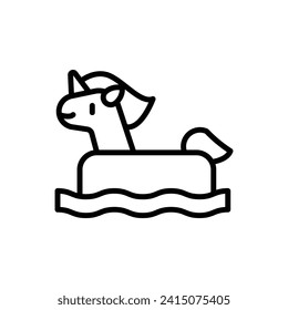 Resort Float Outline Icon Vector Illustration
