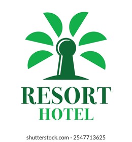resort hotel flat minimalist logo design