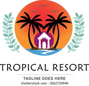 Resort Hotel Tourism Logo Design 