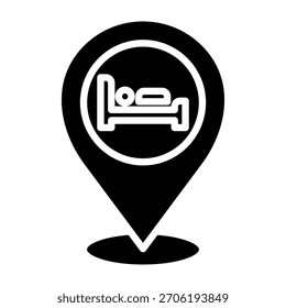 Ilustração de vetor de design de glifo de ícone de resort