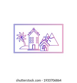 Resort Icon. Hotel Icon. Five star hotel icon