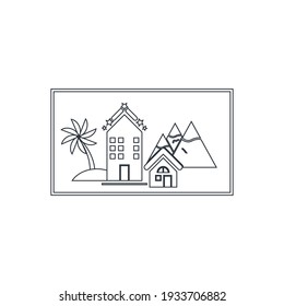Resort Icon. Hotel Icon. Five star hotel icon