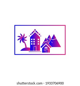 Resort Icon. Hotel Icon. Five star hotel icon