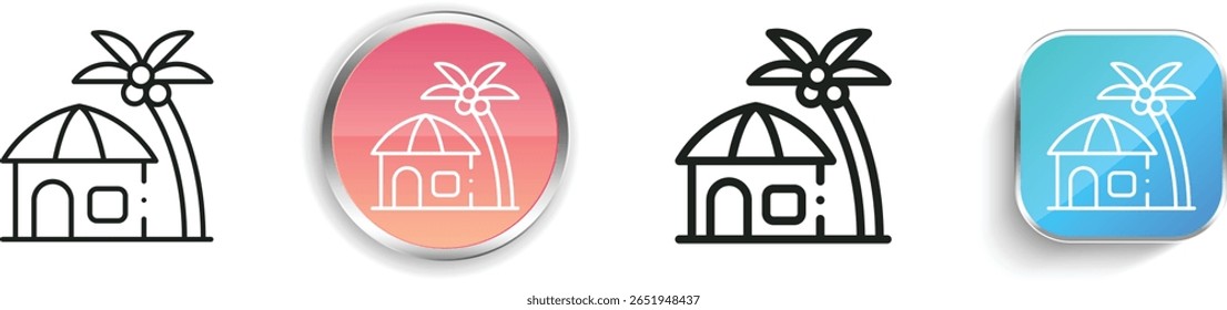 resort icon. Thin Linear, Regular and Button Style Design Isolated On White Background
