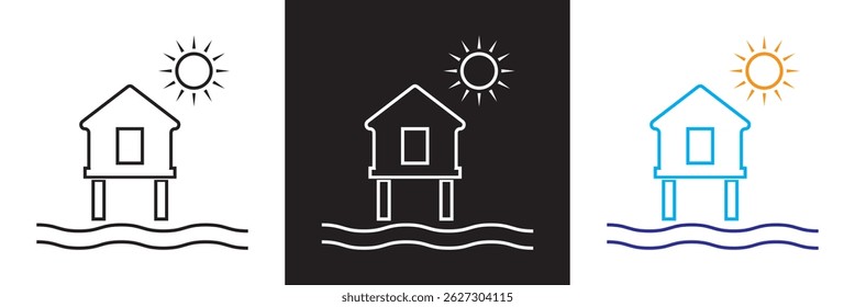 Resort icon. Vector illustration. isolated on white and black background. EPS 10
