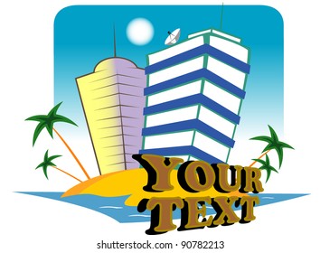 resort island. vector illustration