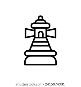 Resort Lighthouse Outline Icon Vector Illustration