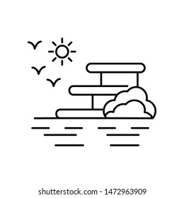Resort line icon. Element of landscapes illustration icon. Signs and symbol icon for websites, web design, mobile app, UI, UX