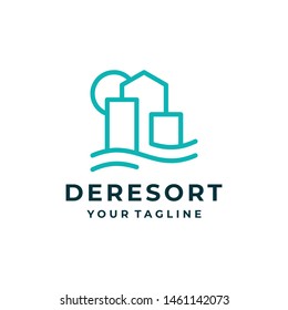 Resort logo and icon design vector.