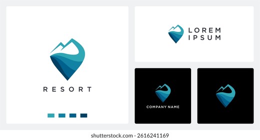 Resort map logo design template