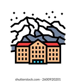 resort mountain skiing color icon vector. resort mountain skiing sign. isolated symbol illustration