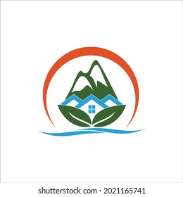 Resort Nature Adventure Wanderlust Vintage Hand Drawn Mountains And Forest Concept Camping Forest Excavator Logo