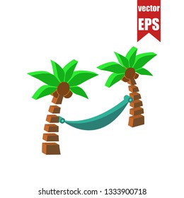 Resort on an exotic island isometric icon.Vector illustration.