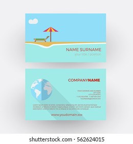 resort on reef ,travel agency. vector professional business card