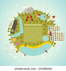 Resort planet. Vector illustration.