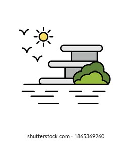 Resort relax sea nature line icon. Element of landscapes icon