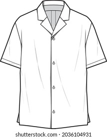 Resort Shirt Flat Sketch Vector Illustration