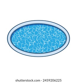 caricatura de la piscina con vista superior del resort. mar Aéreas, playa flotante, claro ripple resort vista superior signo de la piscina. símbolo aislado Ilustración vectorial
