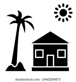 Resort Vector Line Icon Design