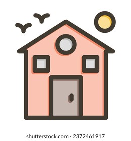 Icono De Colores Relleno De La Línea Espesa Del Vector De Resort Para Uso Personal Y Comercial.
