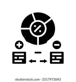 resource allocation business process glyph icon vector. resource allocation business process sign. isolated symbol illustration