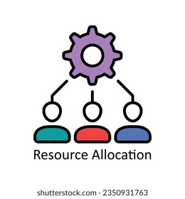 Resource Allocation Filled Outline Icon Design illustration. Product Management Symbol on White background EPS 10 File