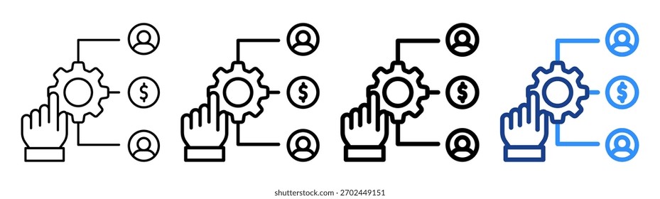Ícone de Alocação de Recurso Conjunto de Coleta de Outline Diferente
