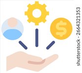 Resource Allocation Icon Element For Design