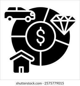Resource Allocation Icon Element For Design