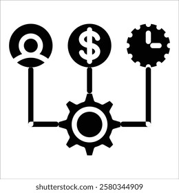 Resource Allocation Icon Element For Design