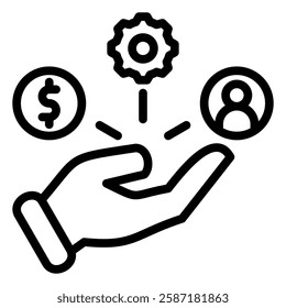 Resource Allocation Icon Element For Design