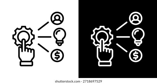 Resource Allocation Icon Of Line Black And White Style