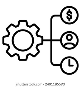 Resource Allocation Icon line vector illustration