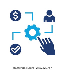 Resource Allocation Icon Mixed Vector Illustration