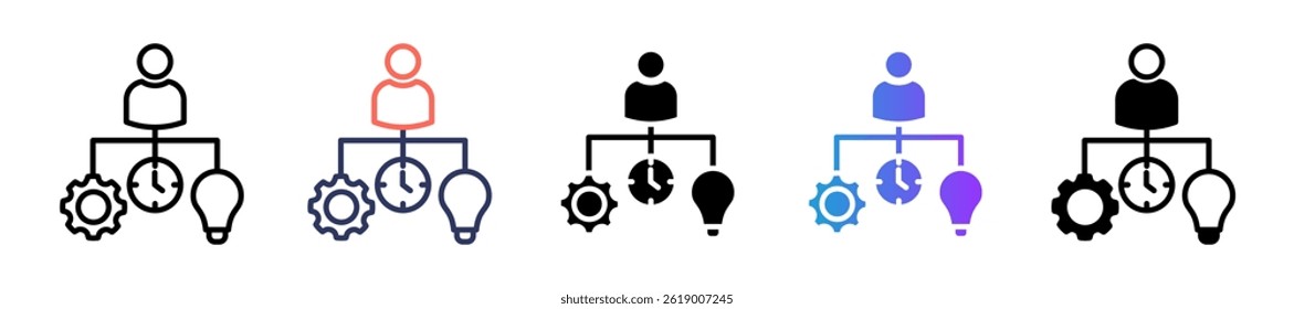 Resource Allocation Icon Multiple Vector Illustration