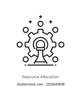 Resource Allocation icon. Outline style icon design isolated on white background