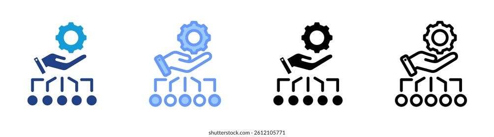 Resource Allocation icon set multiple style collection
