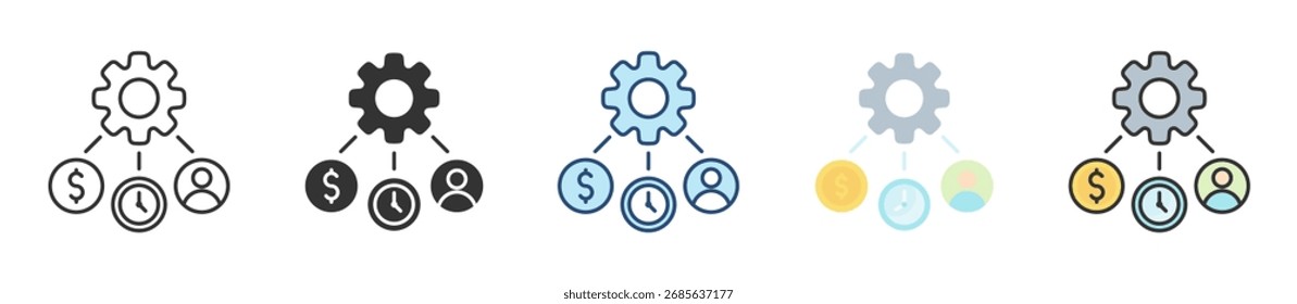 Resource Allocation Icon Set Multiple Style Collection