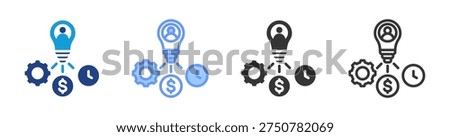 Resource Allocation icon set multiple style collection