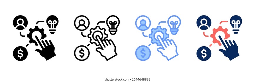 Resource Allocation icon sheet multiple style collection