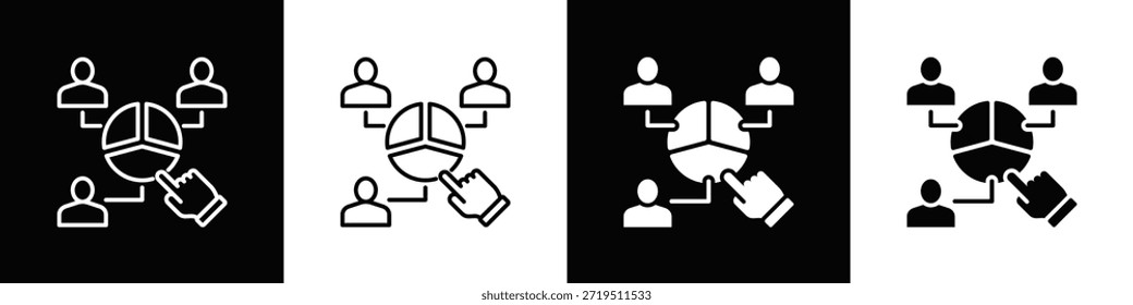 Icono De Asignación De Recursos Con Estilo Mínimo Variativo Negro Blanco