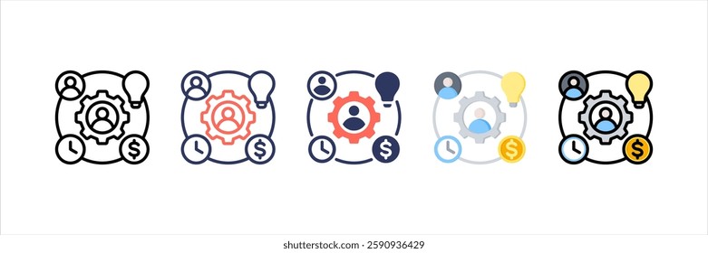 Resource Allocation Multi Style Icon Set